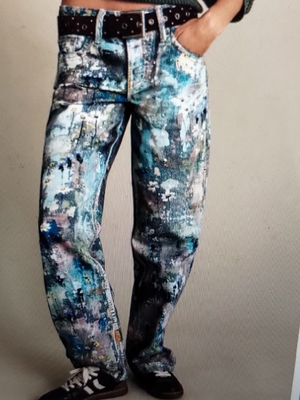 Free People We The Free Tennessee Low Rise Illusions Jeans Floral 28x28